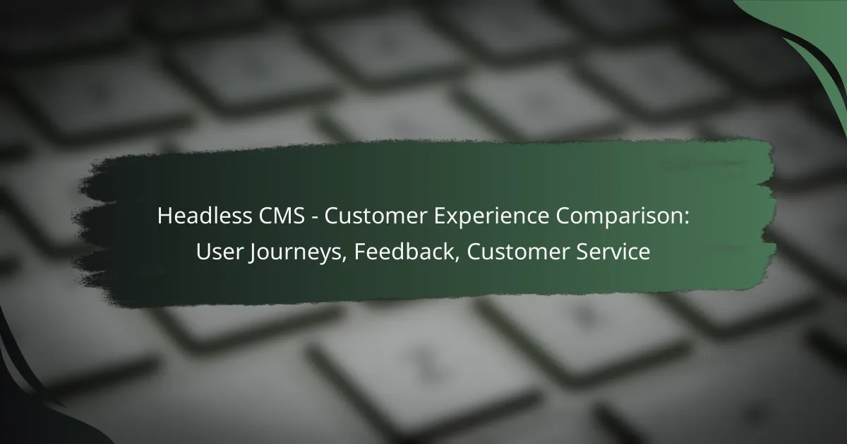 Headless CMS – Customer Experience Comparison: User Journeys, Feedback, Customer Service