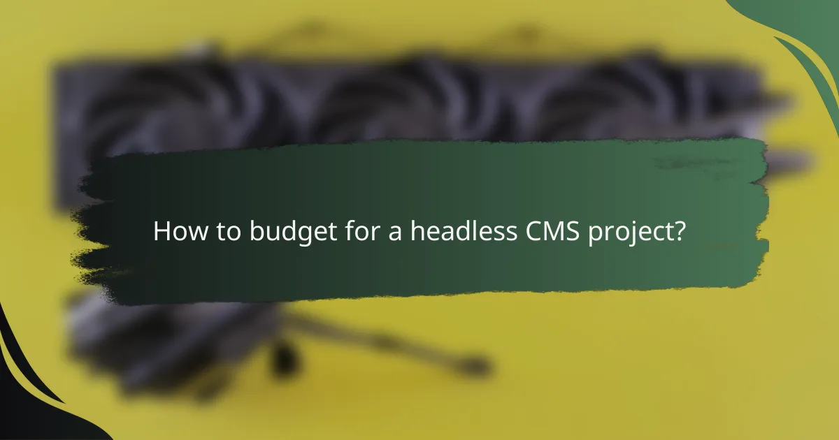 How to budget for a headless CMS project?