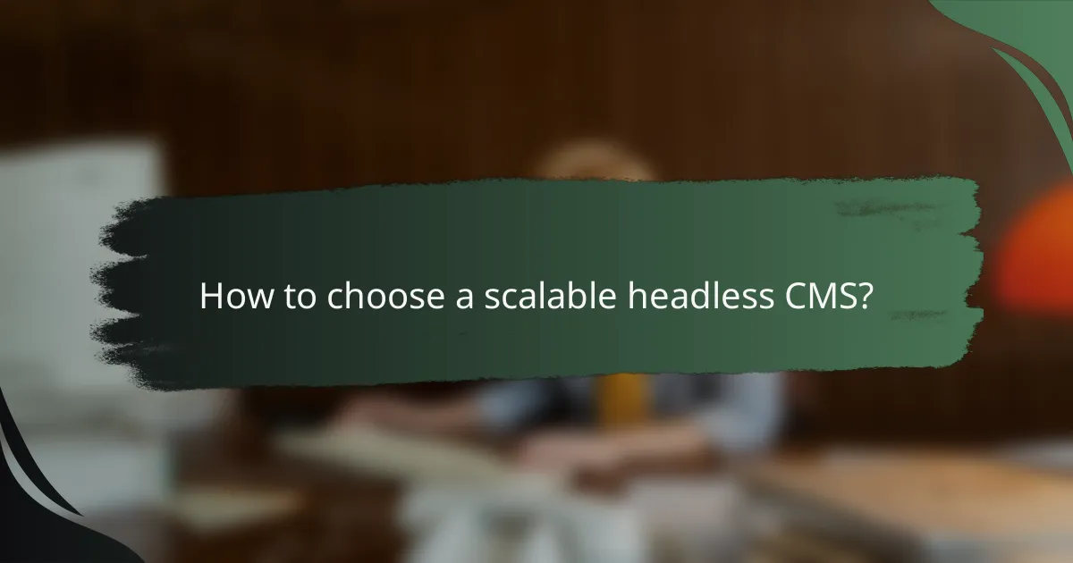 How to choose a scalable headless CMS?