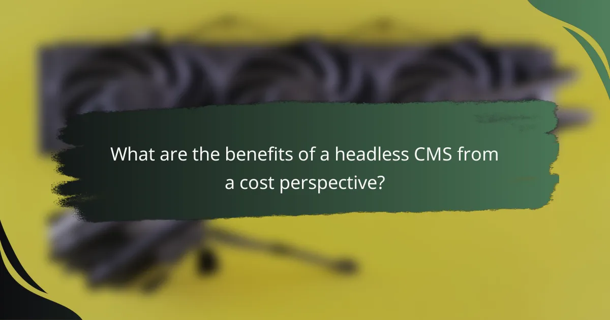 What are the benefits of a headless CMS from a cost perspective?