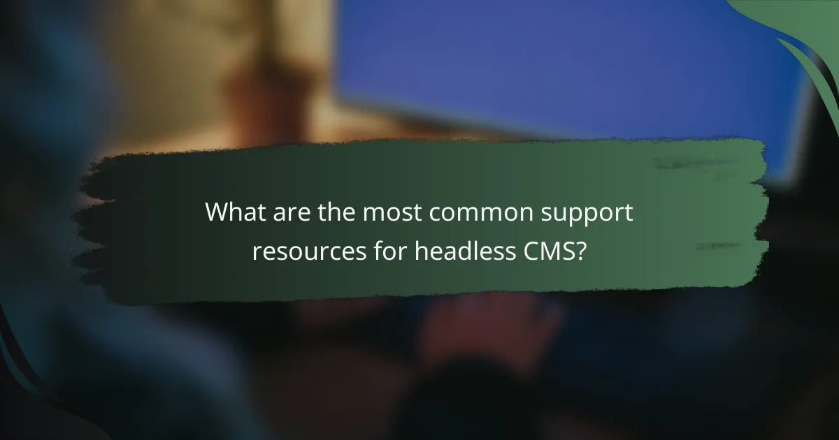 What are the most common support resources for headless CMS?